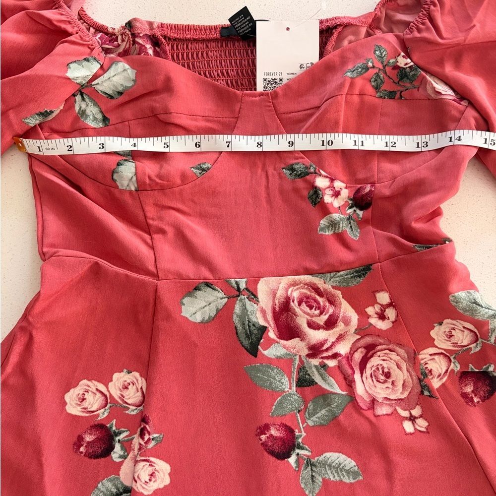Forever 21 Pink Floral Long Sleeve Dress - Picture 4 of 8